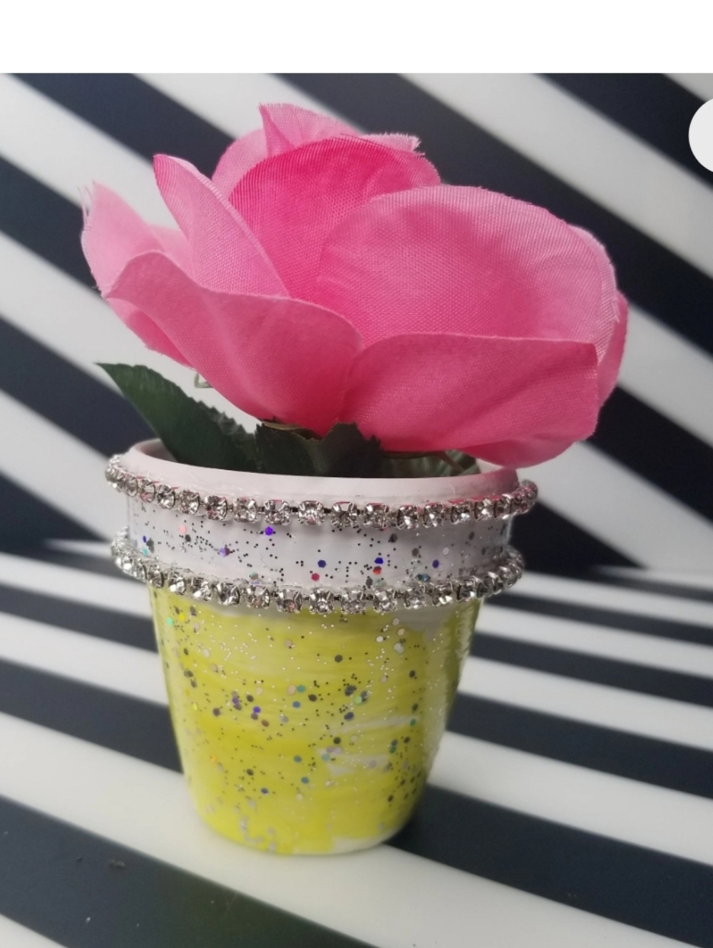 Yellow Succulent Glitter Mini Flower Pot